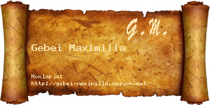 Gebei Maximilla névjegykártya